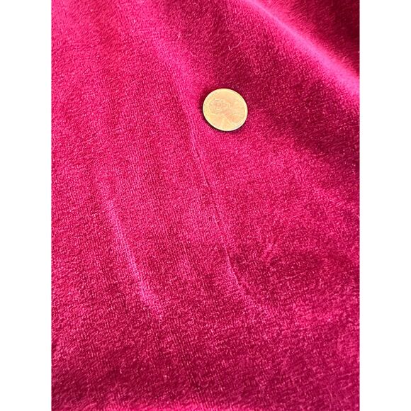 Vintage Y2k Velour Track Jacket Burgundy Red Zip Up Retro Style size Small - Picture 8 of 8